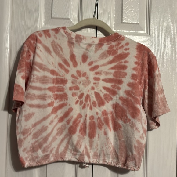 Victoria's Secret PINK short sleeve crop tie dye shirt size small NWOT - Picture 7 of 7